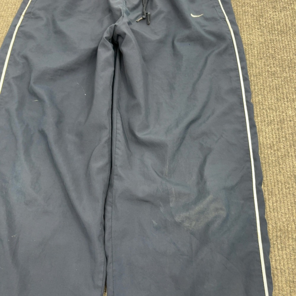 Vintage Nike Track Pants Mens XL Navy Blue Polyester White Piping Sportswear - Picture 2 of 9
